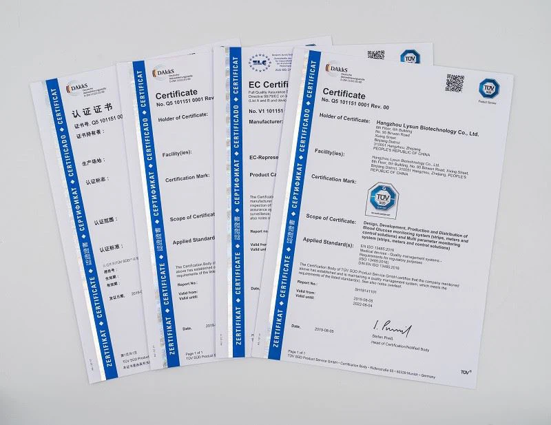 Home Blood Sugar Test Kit - Certification