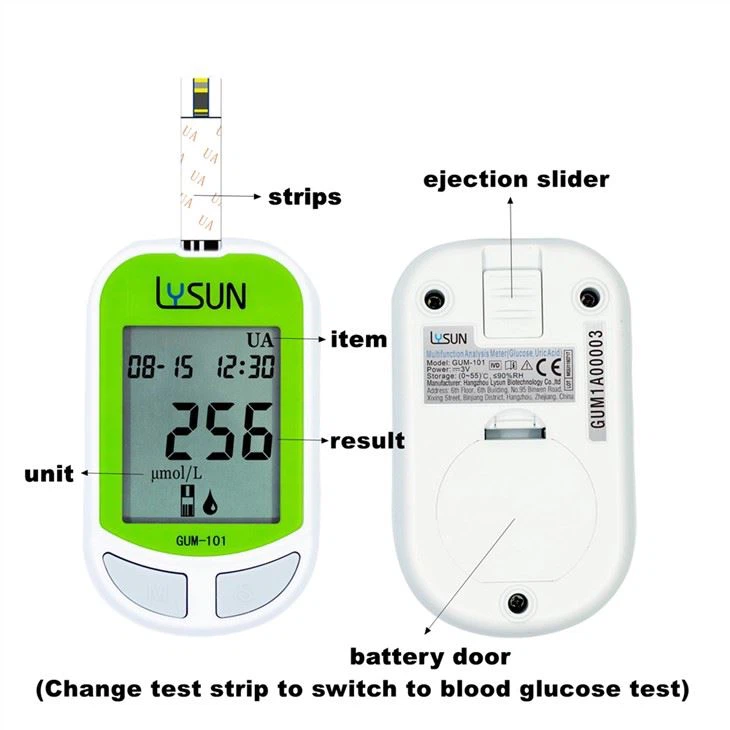 High Accuracy Home Using Blood Glucose Meter With Uric Acid Test Meter
