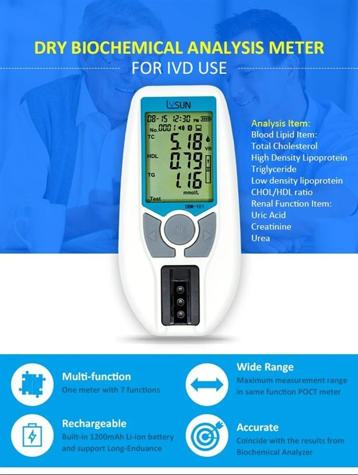 LYSUN POCT Clinical Analytical Meter Biochemistry Analyzer Fully Automatic Dry Blood Point Of Care Chemistry Machine