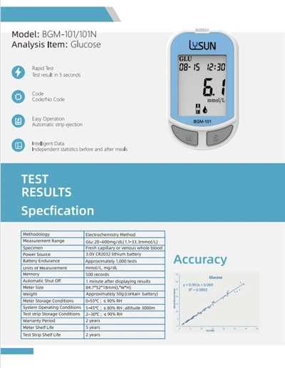 Комплект за тест за захар Lysun Hot Saleing Quick Test